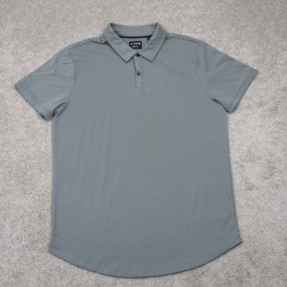 Cuts Curve-Hem Polo Shirt Adult 2XL XXL Green PYCA Pro Short Sleeve Pullover - Picture 1 of 13
